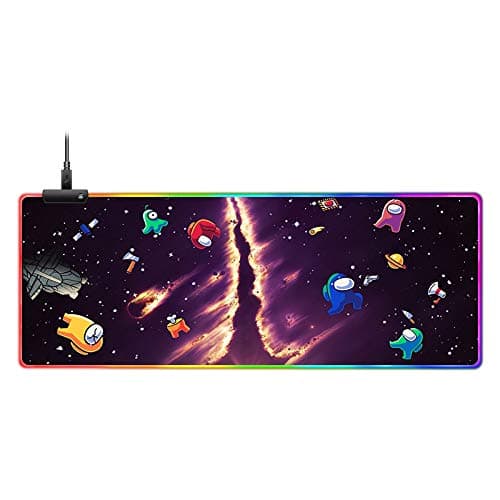 Among Us Mouse Pad RGB Anime Mouse Mat Home Office Computer Gaming Mousepad 4mm Thick 31.5x11.8 Inch