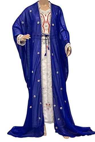 Moroccan Kaftan Dubai Dress Caftan Jalabiya Maxi Gown Plus Size Women's Dress Farasha Royal Blue