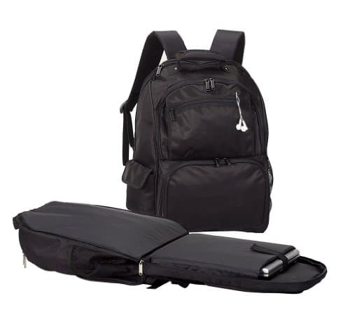 Scan Express Travel Business Trip Compu Backpack- Black