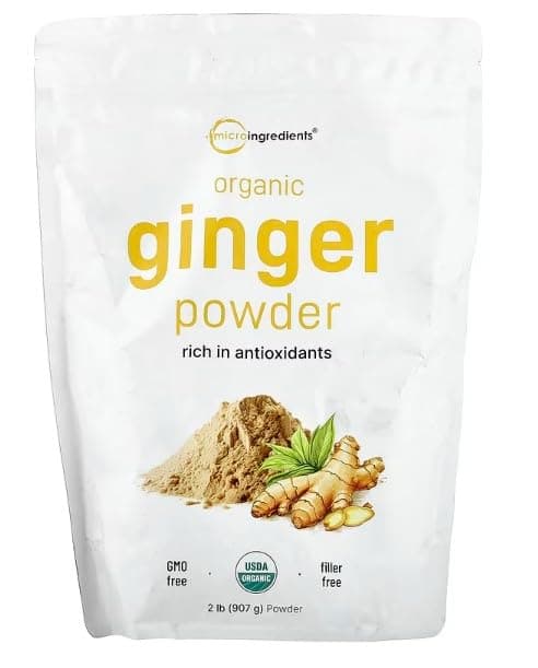 Organic Ground Ginger Powder, 2 Pounds (32 Ounce), Great Flavor and Highly Aromatic, Fine Loose Powder for Better Mixing without Settling, Best for Cooking, Baking, Tea & More, Product of India