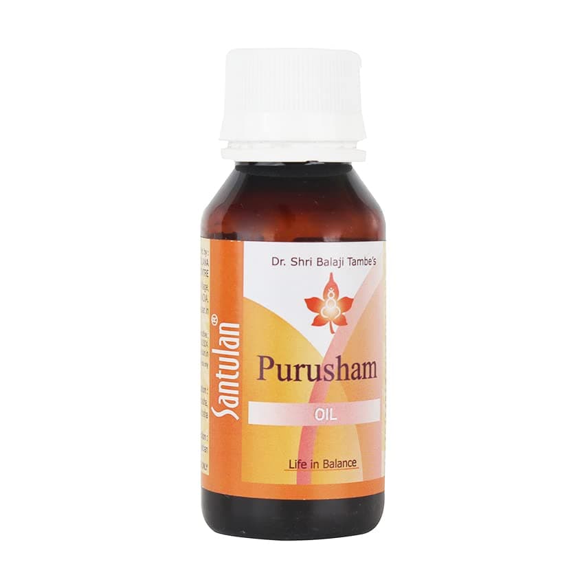 Santulan Ayurveda, Purusham Oil-50ML Each, (Pack Of 1), For Men Health and get Golden Oldie Herbs®, Sukanthi Pills-1gm