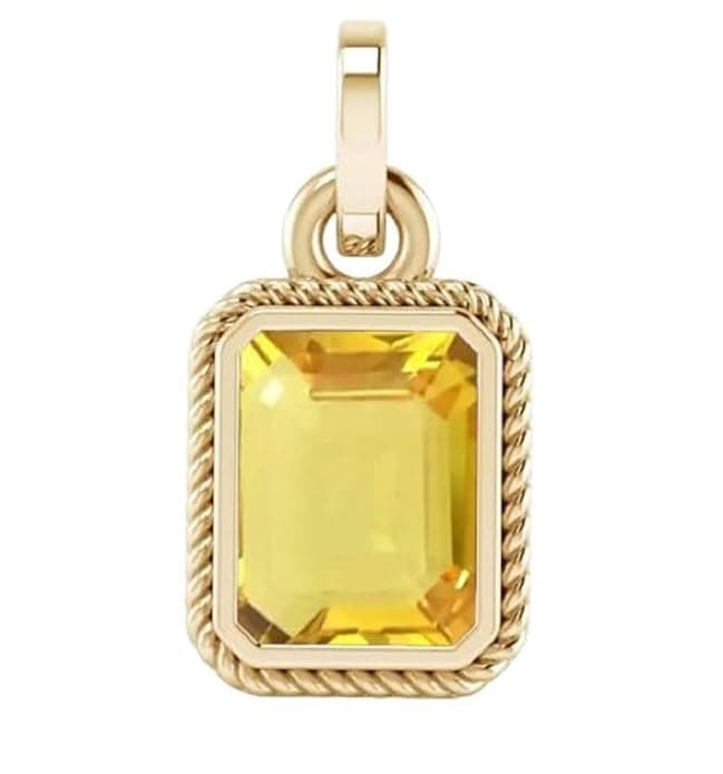 Anuj SalesCertified 12.00 CARAT Natural Unheated Untreated Ceylone Pendant/Locket Yellow Sapphire (Pukhraj Stone) Gemstone By Lab Certified(Top AAA+) Quality For Men And Women