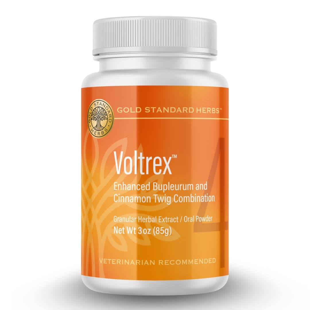 Voltrex Ligament and Spinal Cord Inflammation Relief for Dogs by Gold Standard Herbs, All Natural Bupleurum and Cinnamon Twig, 85 gram powder, White