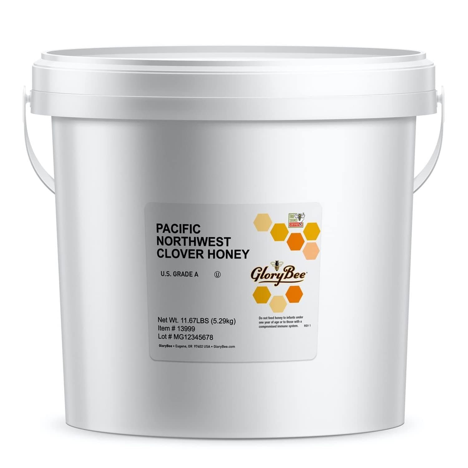 Glorybee, Pacific Northwest Clover Honey, 100% US Grade A Honey, 11.67 lb Bulk Pail