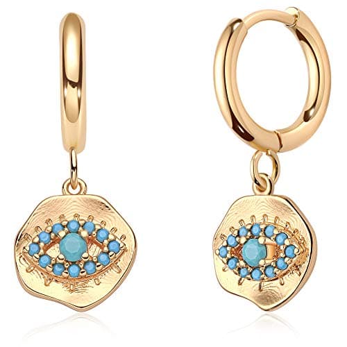 Women Gold Hoop Earrings Huggie Initial Sleeper 14K Gold Plated Small Hypoallergenic Personalized Letter Jewelry Gift A-Z