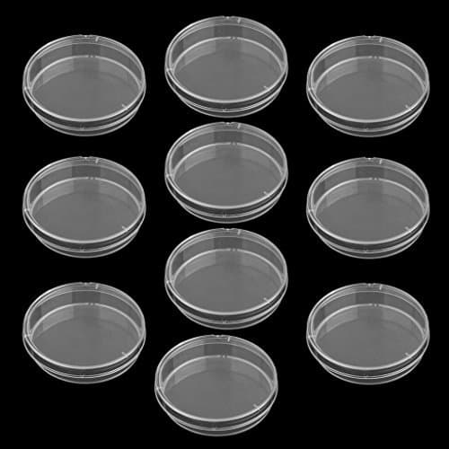 Enking Ten Pcs Laboratory Plant Cell Tissue Culture Petri Dish with Cover 50 x 11mm
