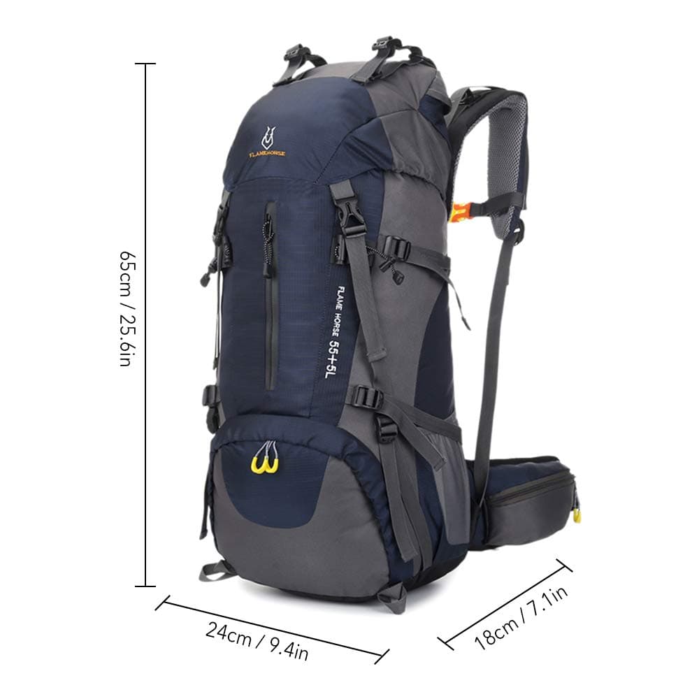60L Hiking Backpack Water-resistant Outdoor Sport Trekking Mountaineering Travel Backpack with Shoe Compartment for Men and Women