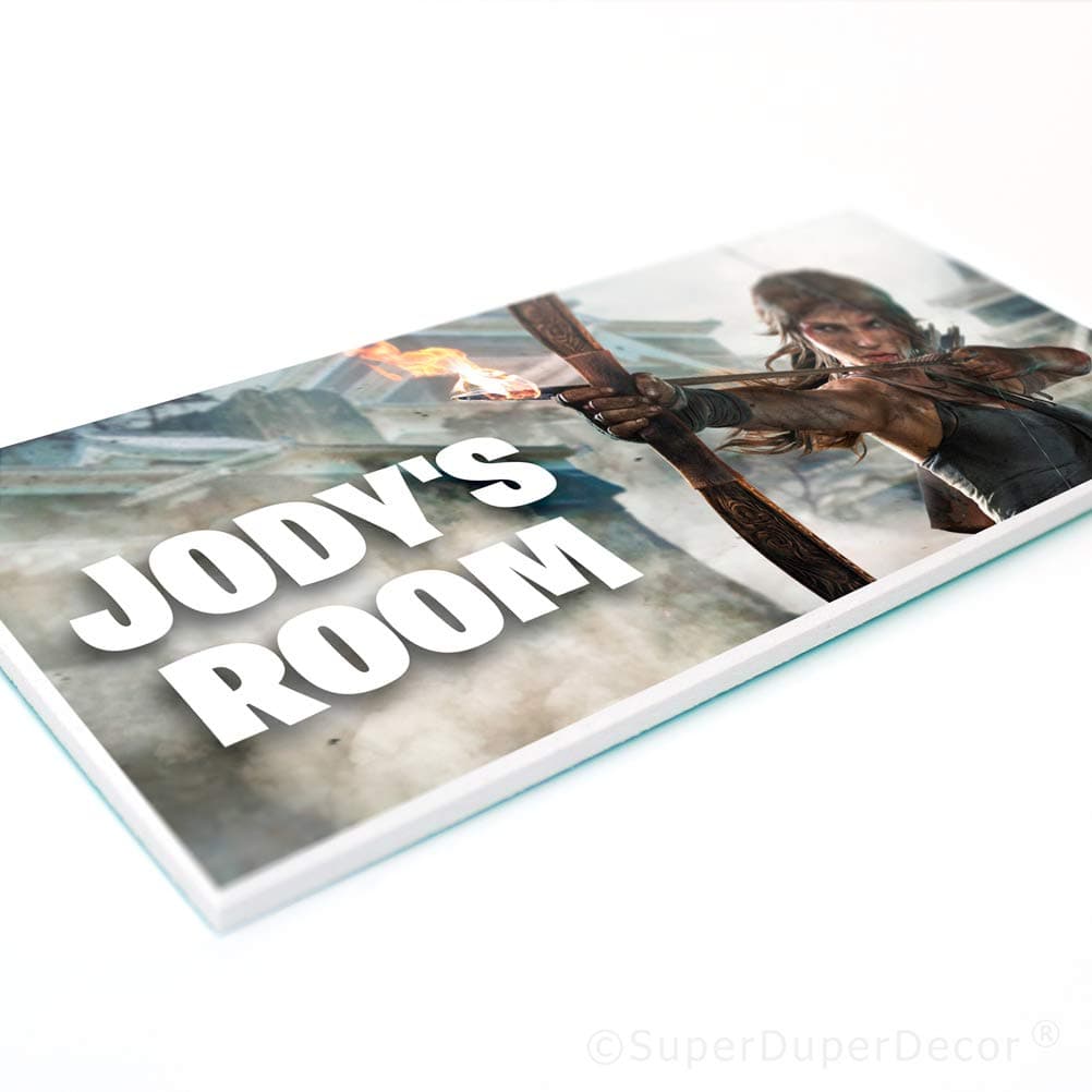 SuperDuperDecor VIDEO GAME DOOR PLAQUE - Choose Any Game/Theme/Background - personalised bedroom sign boys girls childrens bedroom decor