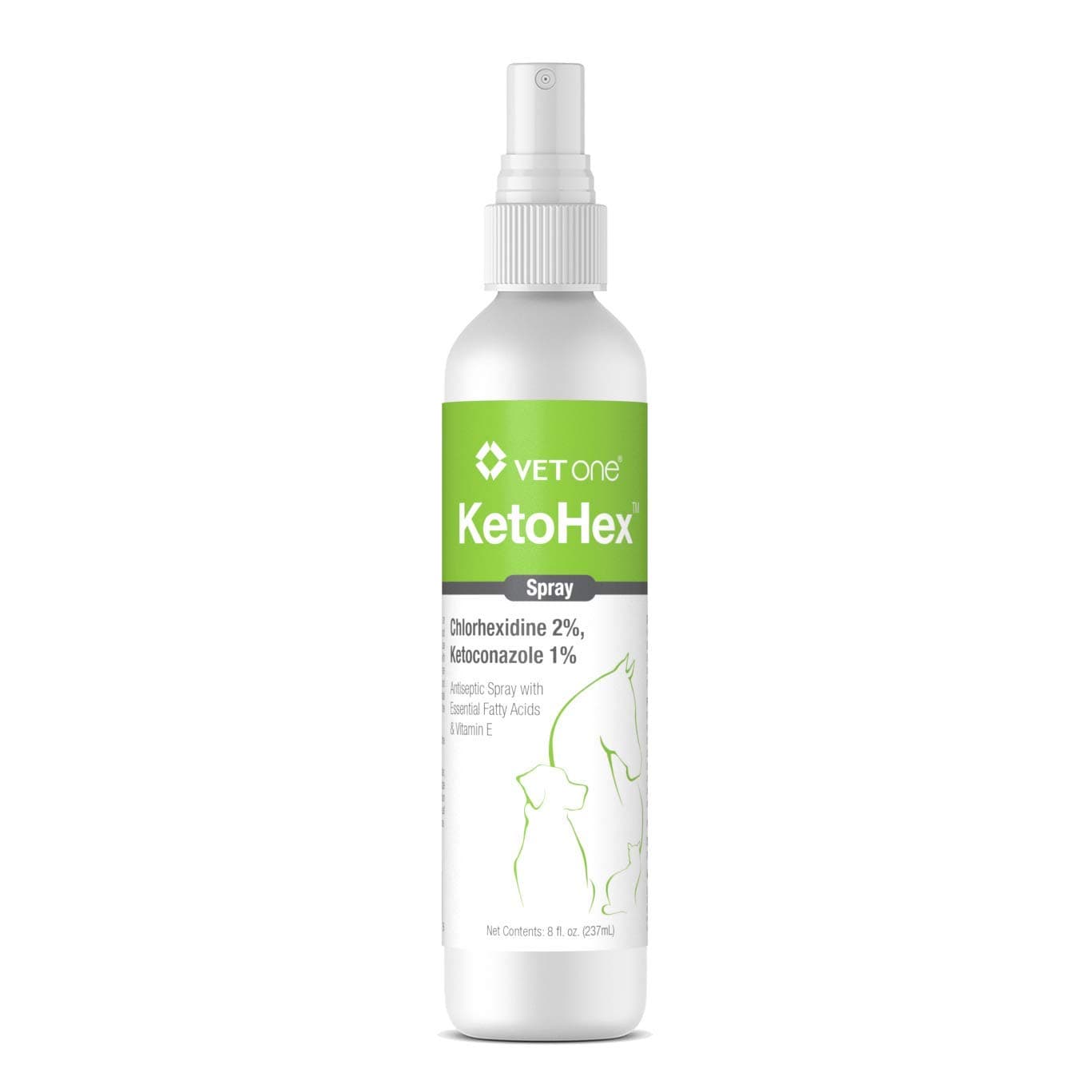 KetoHex Antiseptic Spray with Dermatological Condition for Dog Cat & Horse 8 oz.