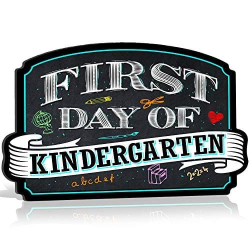 First Day of School Photo Picture Prop Rigid Coroplast Sign | 10 inches x 15.5 inches | Preschool | Kindergarten | 1st Grade Plaque (Kindergarten) - First day of school Sign