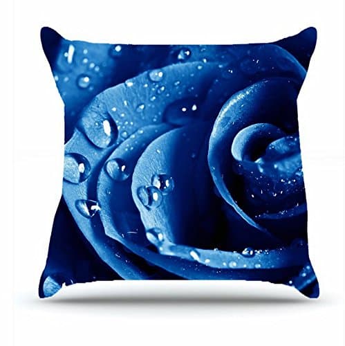 Jshcsj Throw Pillowcase 18x18 Inches Cotton Pillowcases Decorative Pillow Cover Case with Hidden Zipper Decor Cushion Covers - Nature Flowers flowers water drops macro blue flowers Nature Flowers Fo