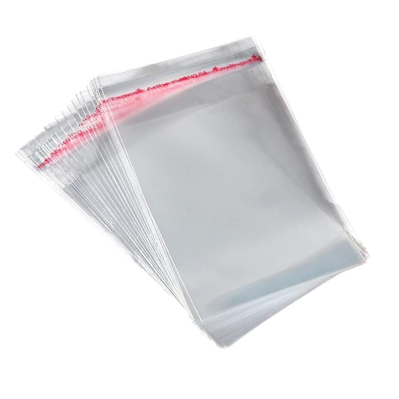 Clear Resealable Plastic Bags Self Adhesive Sealing OPP Cello for Bakery Cookies Candy Treats Decorative Wrappers, 50pcs Size 10x15cm
