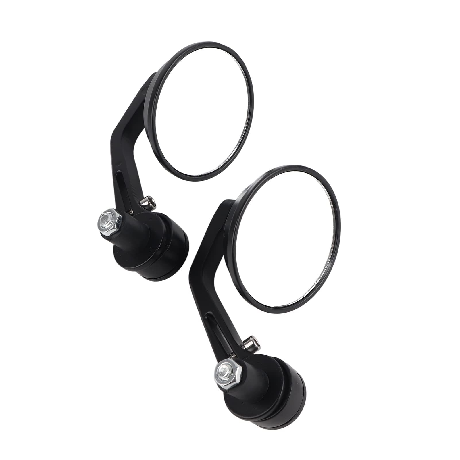 Motorbike Side Mirrors, 1 Pair 7/8in Universal Round Motorcycle Motorcycle Rear View Handlebar Bar End Rear View Side Mirror Chrome Motorbike Side Mirrors Accessories