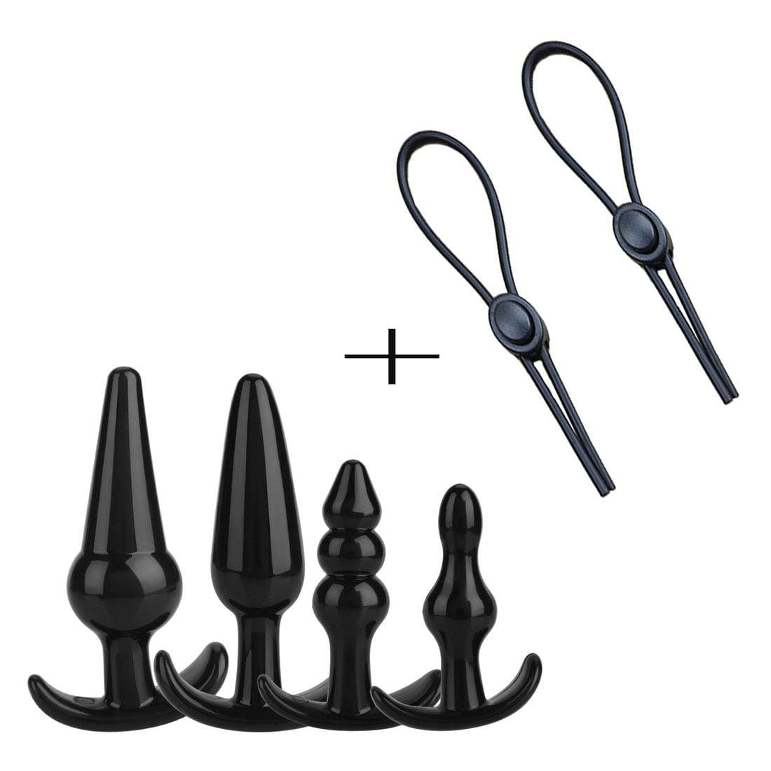 Poison Pear Adjustable Ring Set-2 PCS + Waterproof Silicone 4 PCS 4 Size