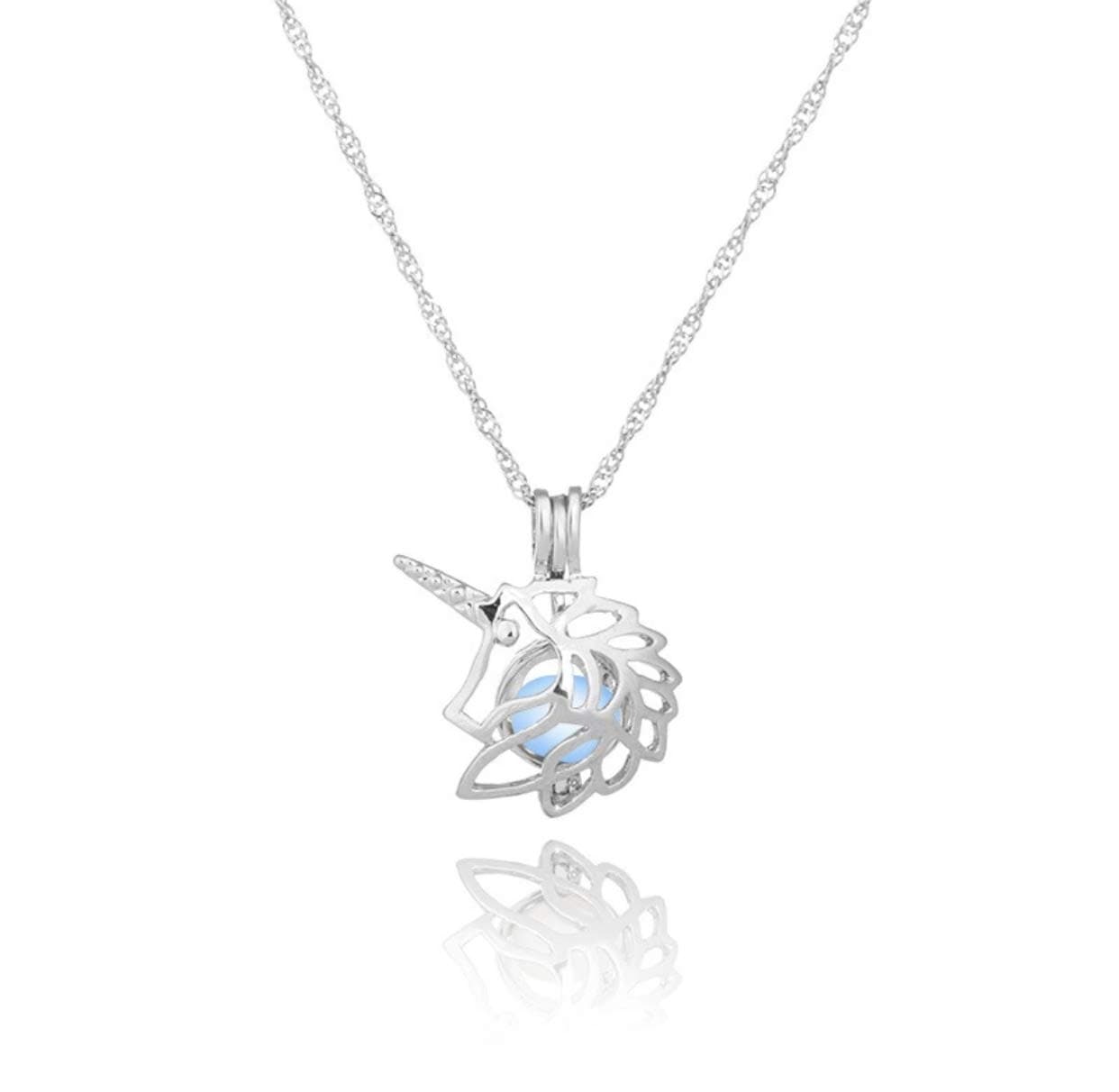 jewellery sweet glow in the dark unicorn pendant charm girl ladies fashion necklace