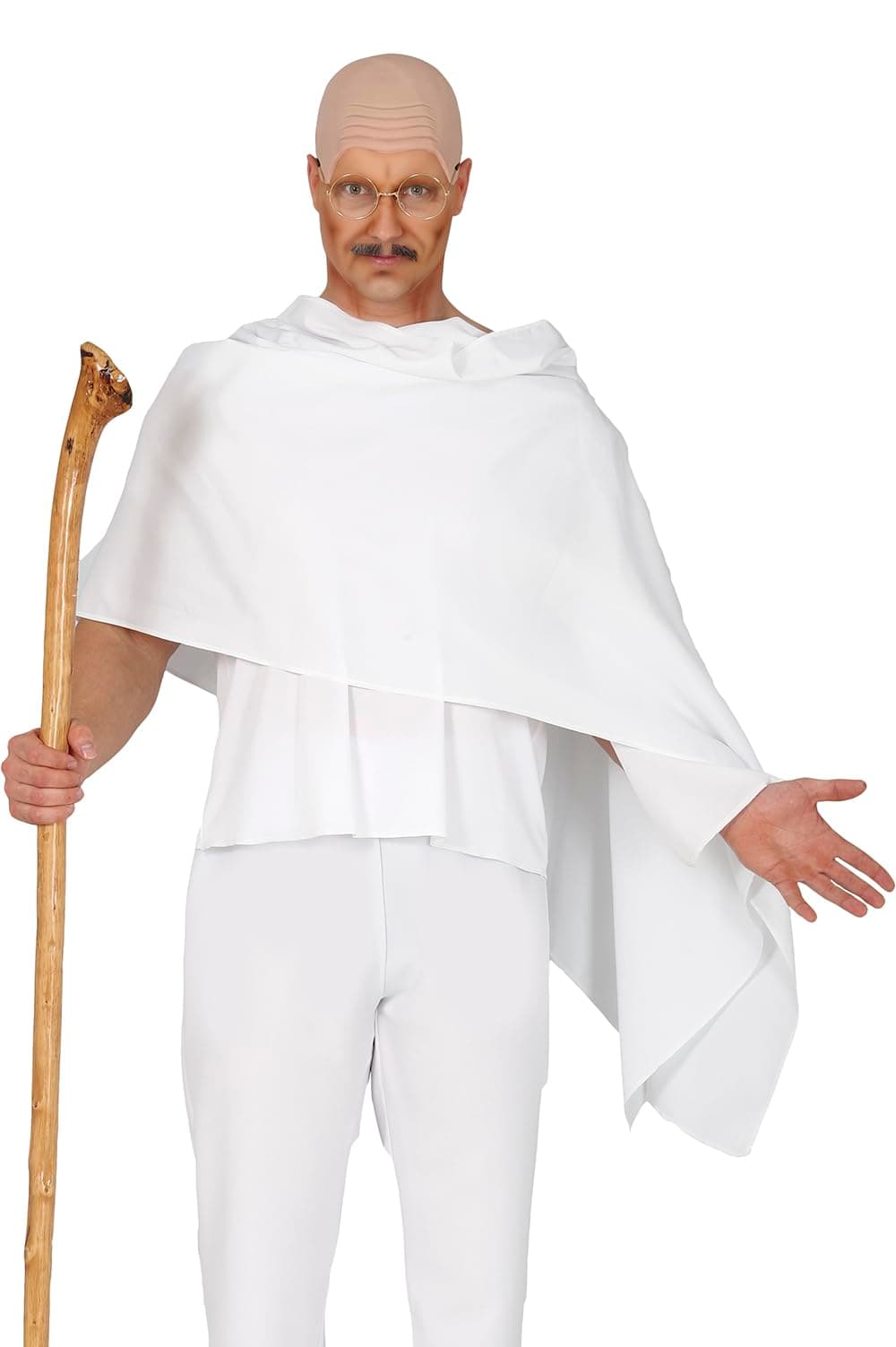 FIESTAS GUIRCA | Natural Latex Bald Cap (One Size) - Prosthetic for Monk, Friar or Priest Costume - Unisex Accessory for Fancy Dress Parties and Religious Events - Adult - Natural