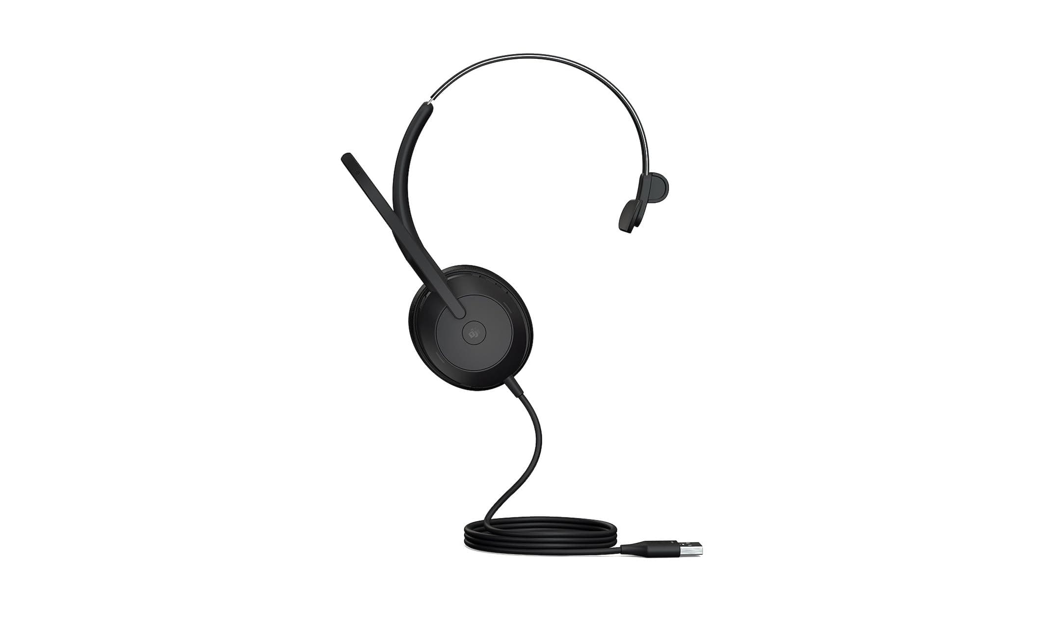 Jabra Evolve2 50 Wired Mono Headset with Jabra Air Comfort Technology, Noise-cancelling Mics, and Active Noise Cancellation - MS Teams Certified, Works with All Other Platforms - Black