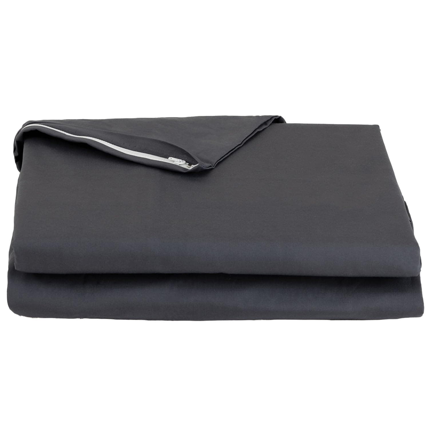 FULI 100% Cotton Zippered Futon Cover, Japanese Futon Mattress Cover, Shikibuton, Made in Japan (Queen, Dark Gray)