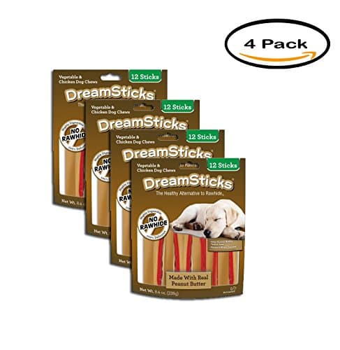 DreamBone Pack of 4 Dreamsticks Peanut Butter, 12-Pack
