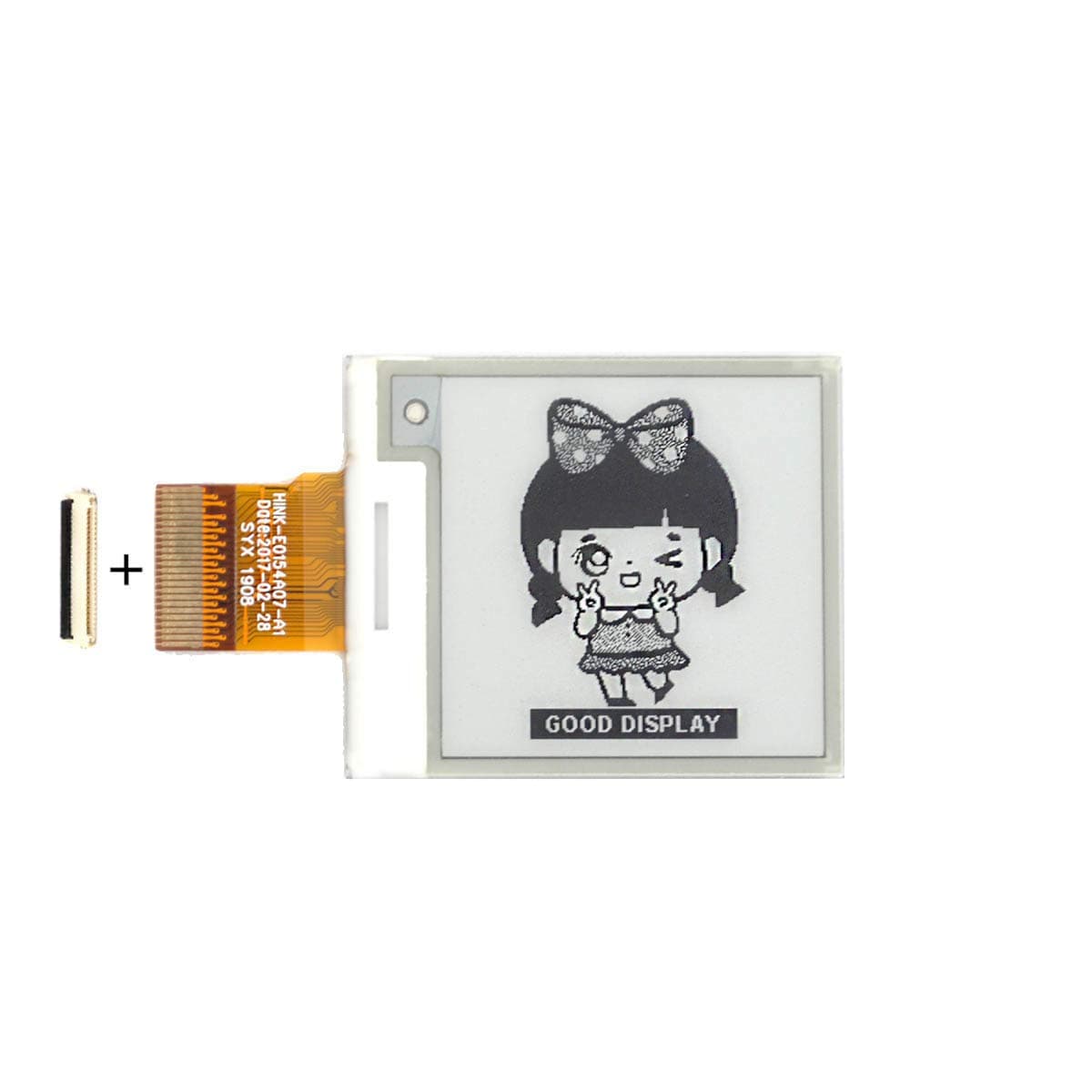 GooDisplay E-Paper Eink Display Electronic Paper Display Panel 1.54 Inch Black and Write Partial Refresh 200x200 Resolution SPI Interface
