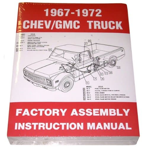 1967 68 69 70 71 72 Chevy Truck Factory Assembly Manual Chevrolet GMC Pickup Truck Suburban Blazer Jimmy Panel