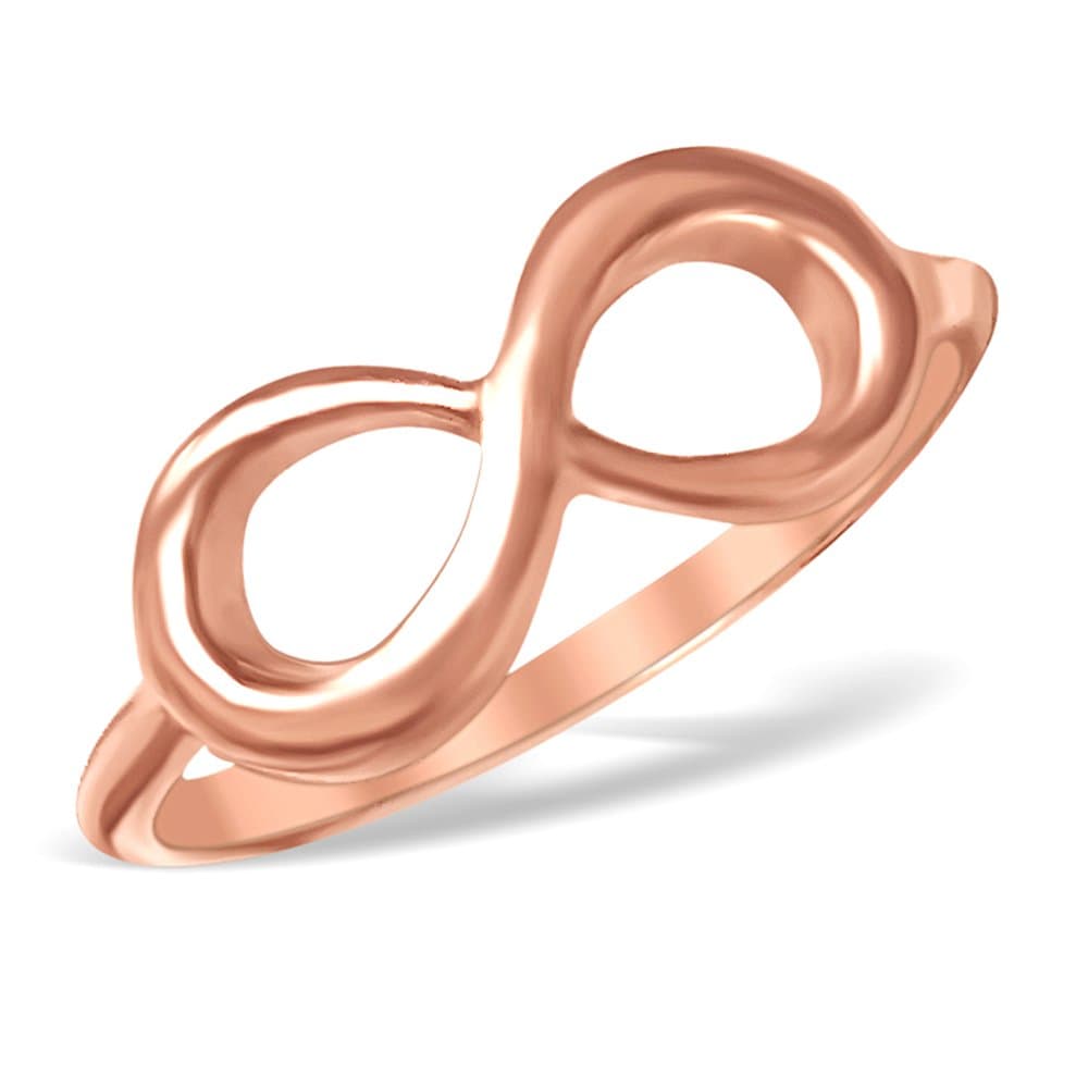 DTLA Infinity Design Sterling Silver .925 Fashion Ring Rose Gold Plated (Size 4-12) (10)