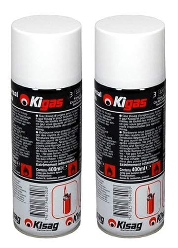 Kigas Kisag 2 x Replacement Gas Refill Bottle Lighter Gas Creme Brulee Replacement Gas (400 ml)