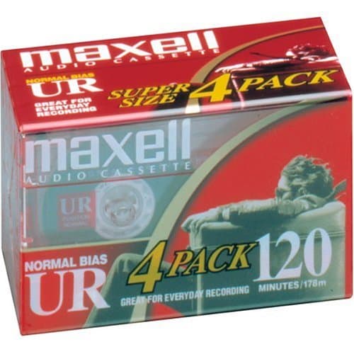 Consumer Electronic Products MAXELL UR-120 Blank Audio Cassette Tape -4 pack Supply Store