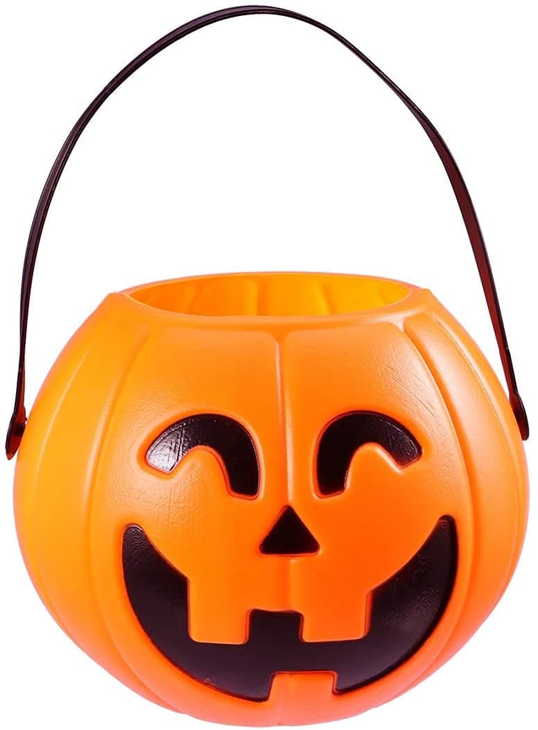Halloween Basket Pumpkin Bucket (Big, 17cm) – Jack O' Lantern Candy Bowl– Perfect for Trick or Treat and Halloween Decorations and Supplies