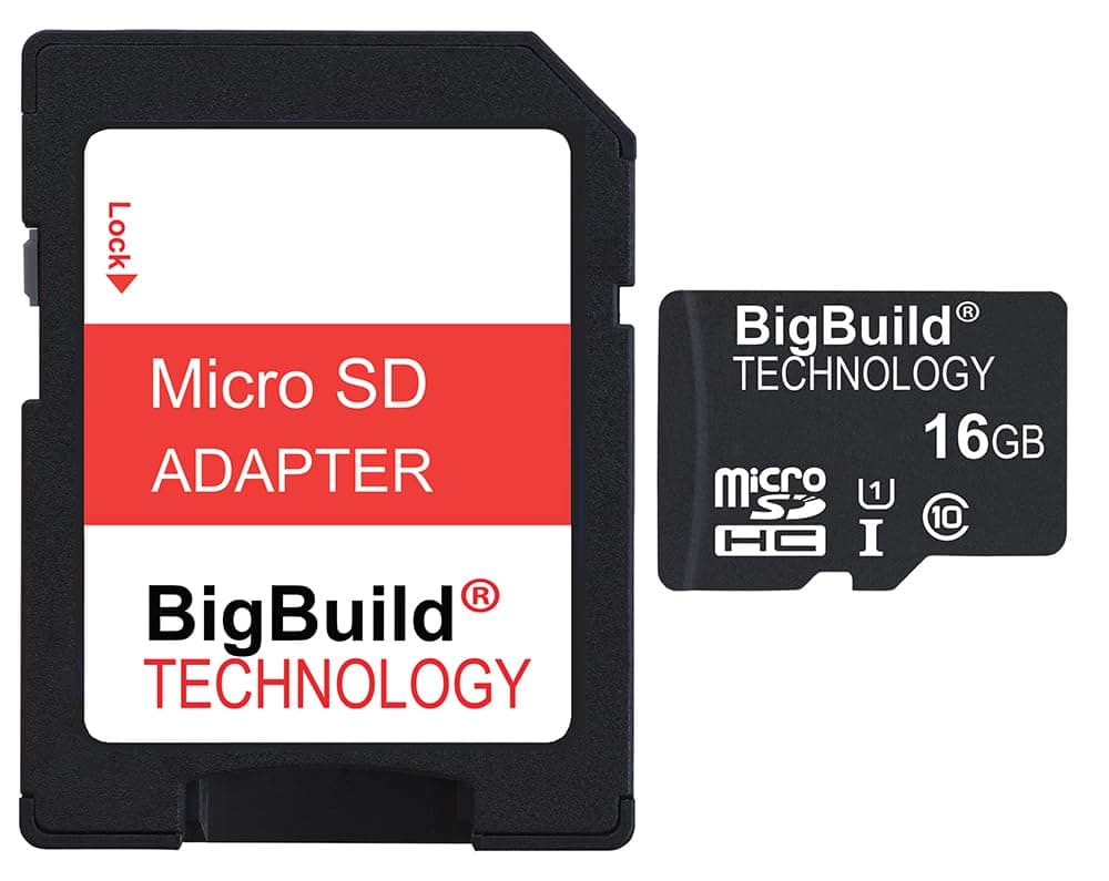 BigBuild Technology 16GB Ultra Fast 80MB/s MicroSD Memory Card For ACTIVEON DX Action Camera, Full size SD Adapter included