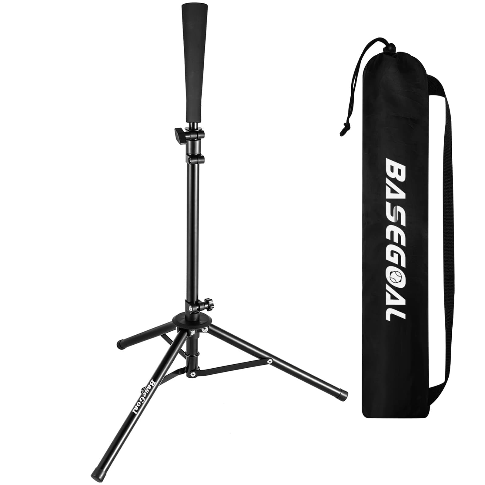 Batting Tee Baseball Tee,Softball Travel Portable Tee Tripod Stand Rubber Tee for Batting Training Practice with Carrying Bag