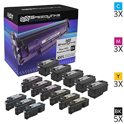 Speedy Inks Compatible Toner Cartridge Replacement for Xerox Phaser 6022 & WorkCentre 6027 (5 Black 3 Cyan, 3 Magenta, 3 Yellow, 14-Pack)
