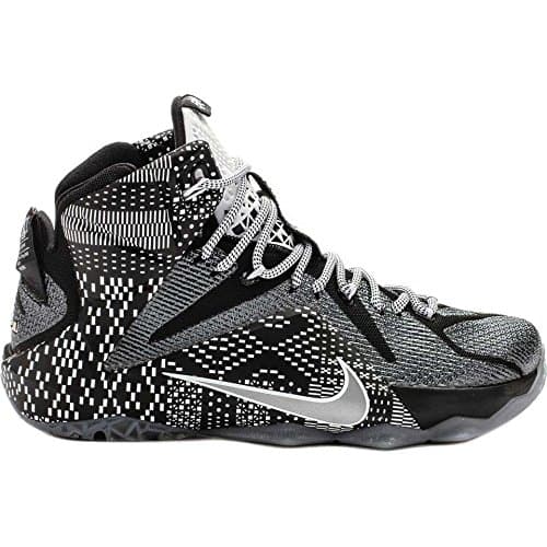 Nike LeBron 12 BHM - Black/White/Metallic Silver - 718825-001 (8.5)