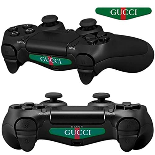 Mod Freakz Pair of LED Light Bar Skins Green/Red Lettering Red for PS4 Controllers