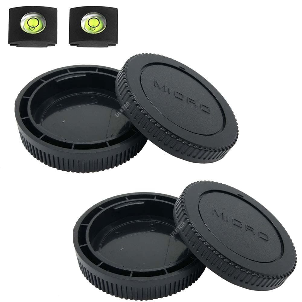 Body Cap & Rear Lens Cap Cover for Olympus E-M10 Mark IV III II E-M1 E-M5, Panasonic Lumix G9 G7 G95 G85 GH6 GH5 GH5S GH4 GH3 GX85 GX9 GX8 GF9 GF10 More Micro Four Thirds Camera and Lens Accessories
