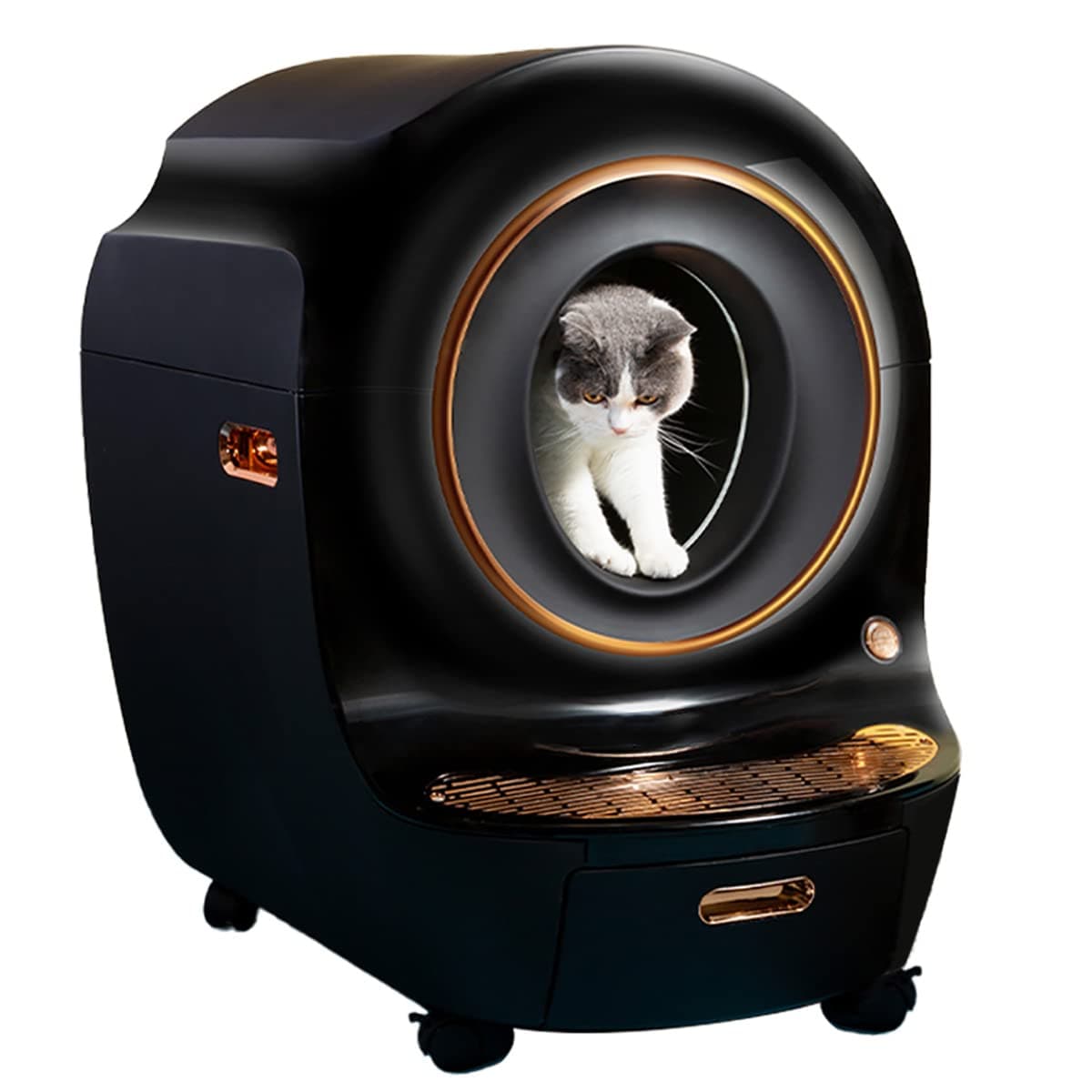 Self Cleaning Cat Litter Tray, APP Control, Odor Removal, Smart Robot Toilet with Closed Sandbox for Multiple Cats, Automatic Cat Litter Box Self Cleaning Smart 9L Large Space Cats Litter Box App