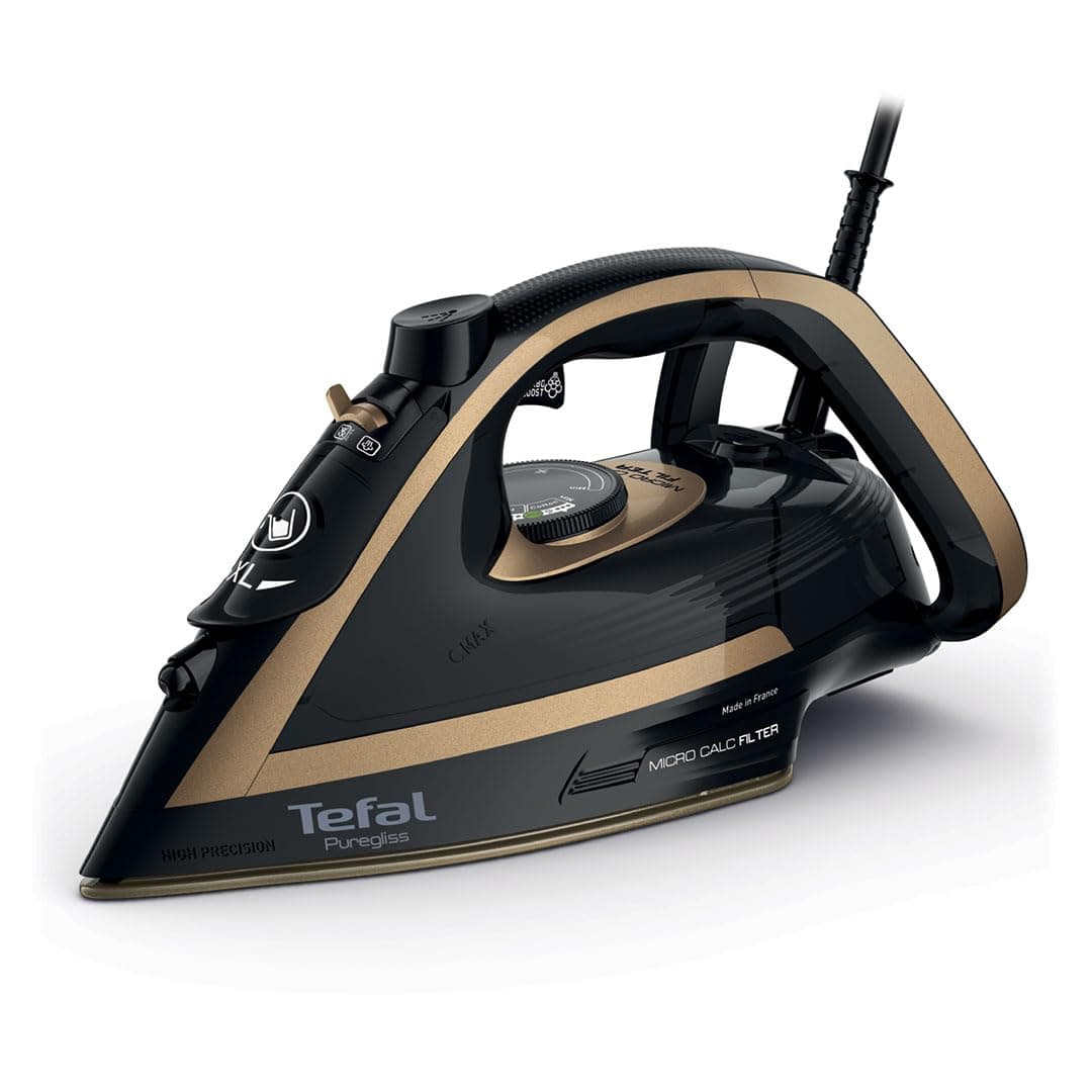 Puregliss Steam Iron 3000W, 280 g/min Steam Boost, 50g/min Continuous Steam, 270ml Water Tank, Durilium Non Stick Soleplate, Auto Off Anti Drip, FV8064G0