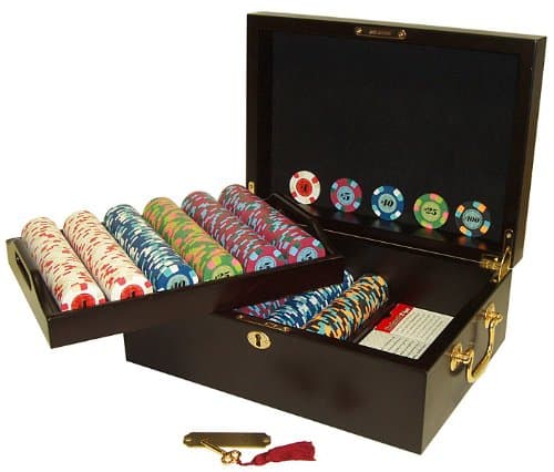 Paulson Tophat & Cane 500 Full Clay Chips with Mahogany Case