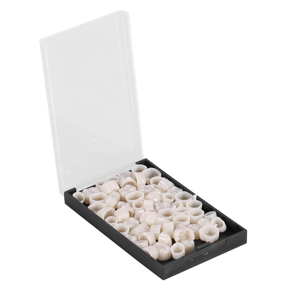 Dental Synthetic Resin Tooth Denture, 50Pcs Dental Temporary Realistic Oral Care Anterior Crown Veneers Material Anterior Front Back Molar Teeth.(后牙)