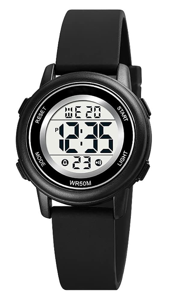 Womens Digital Watches LED Screen Silicone Strap Watch Military Multifunction Waterproof Alarm Stopwatch LED Backlight Outdoor Sports Watch