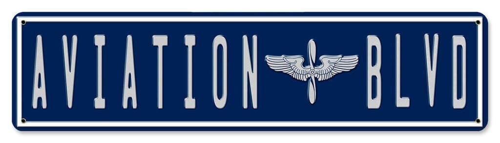 Aviation BLVD Retro Metal Signs Garage Home Wall Decor Poster Retro Vintage 4x16 Inch Tin Sign