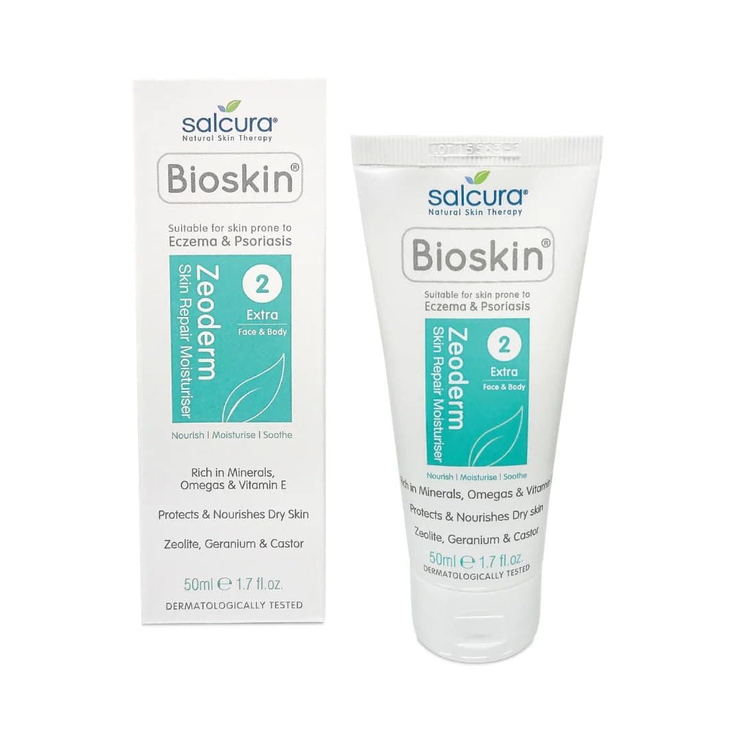 Natural Skin Therapy, Bioskin Zeoderm Skin Repair Moisturiser, Including Natural Ingredients Relieves Itchiness & Soothes Irritation, Ideal For Severely Dry & Dehydrated Skin 50ml