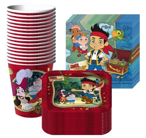 Jake & the Neverland Pirates Party Supplies Pack Including Plates, Cups and Napkins- 16 Guest
