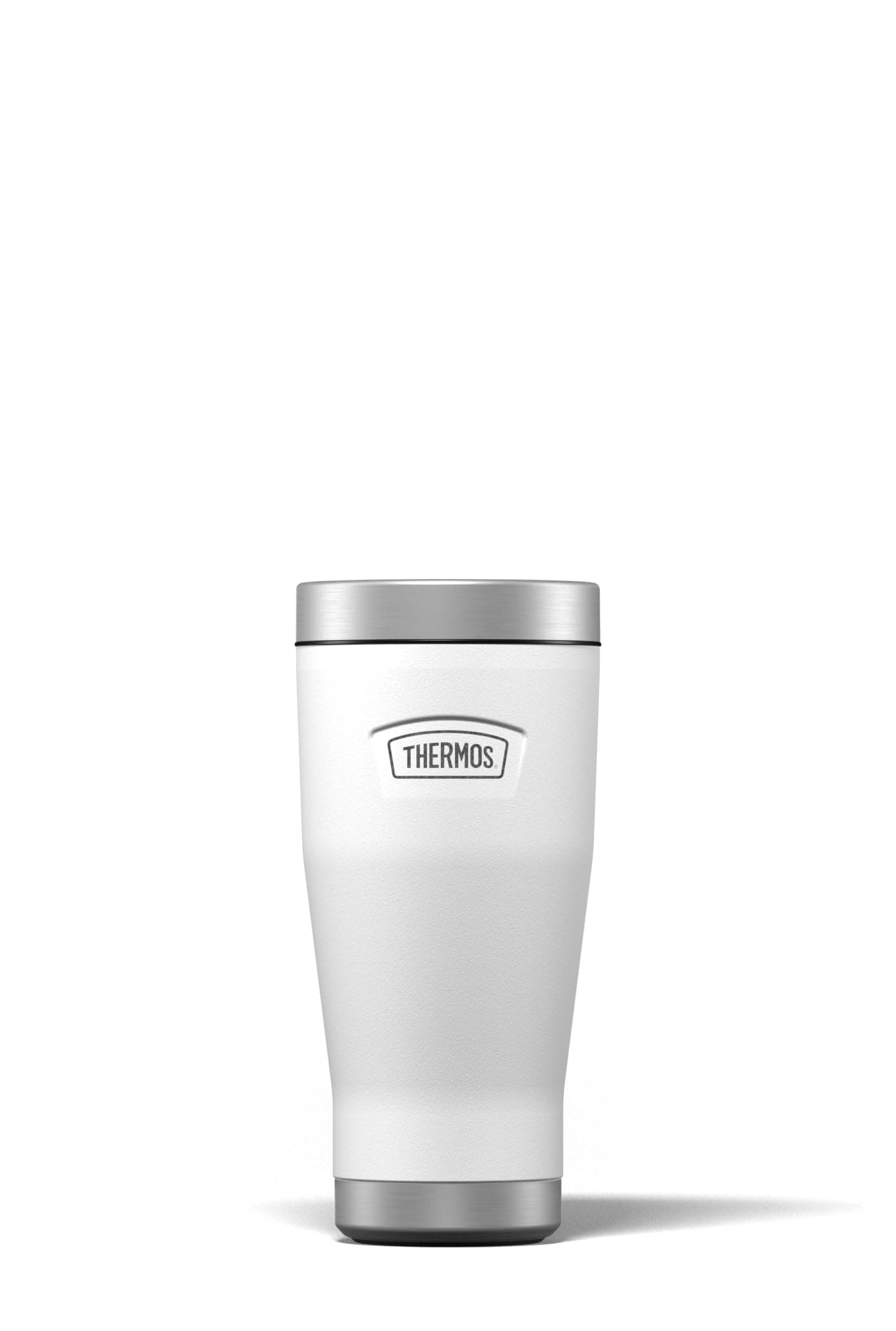 Icon Ice White Travel Tumbler (470ml), Reusable Insulated Stainless Steel Coffee Cup for Hot or Cold Drinks, Vacuum Sealed Water Flask with a Leak-Proof Lid, 7hr Hot/22hr Cold