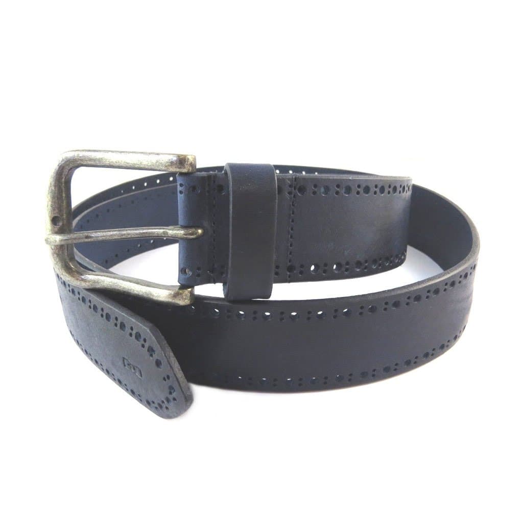 Leather belt 'Eden Park'marine - 110 cm (43.31'') 40 mm (1.57'').