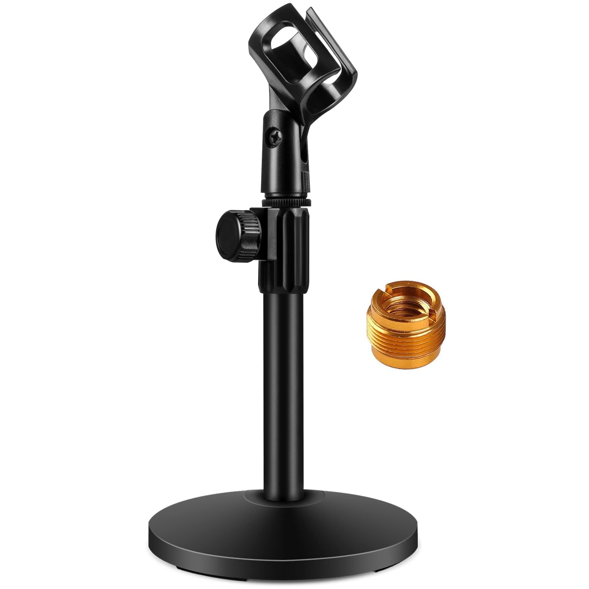 InnoGear Desktop Microphone Stand, 2 Pack Upgraded Adjustable Table Mic Stand with Mic Clip and 5/8" Male to 3/8" Female Screw for Blue Yeti Snowball Spark & Other Microphone