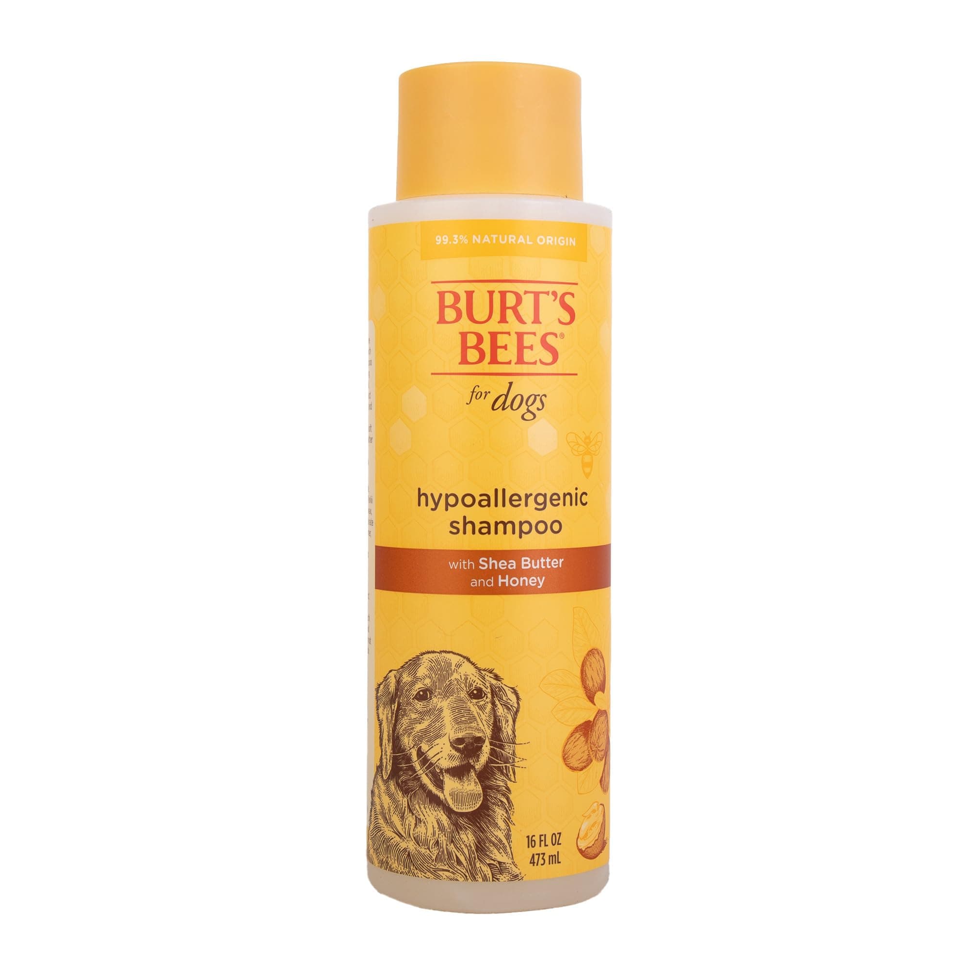 Burt's Bees for Pets Hypoallergenic Dog Shampoo with Shea Butter and Honey, Gentle Fragrance Free Shampoo for Sensitive Dogs with 95% Natural Origin Skin and Coat Formula, 16 Fl Oz