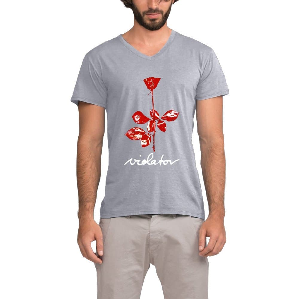 PONTAON Men's Depeche Mode Violator V-Neck T-Shirt