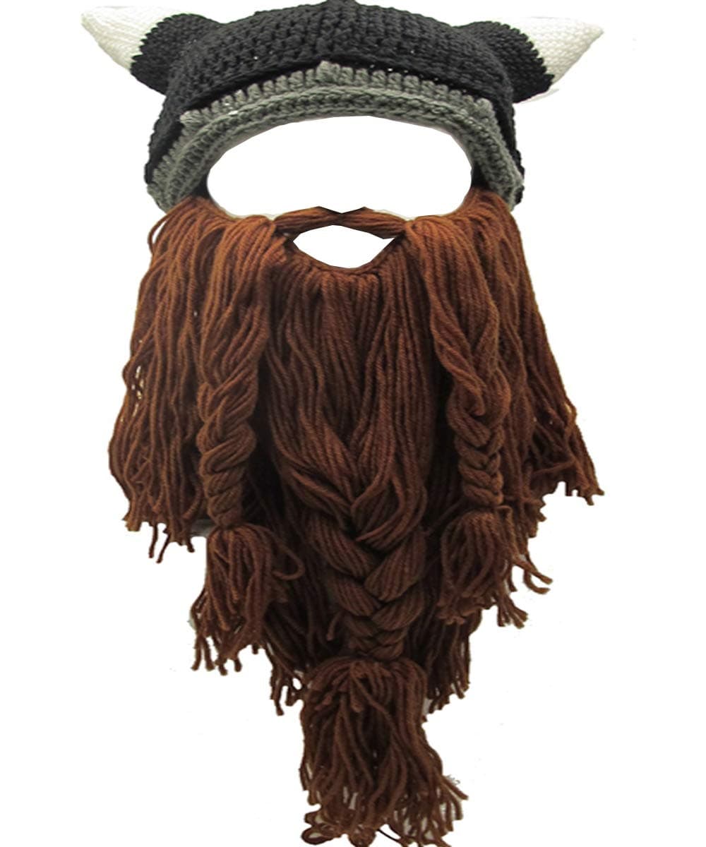 YEKEYIYEYEKEYI Wig Beard Hats Handmade Knit Warm Winter Caps Ski Funny Mask Beanie for Men Women YEKEYI