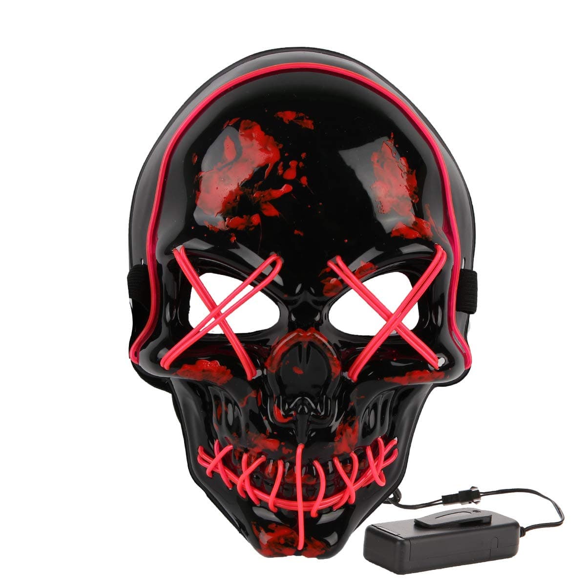 Halloween Costume Festival Parties Scary Mask LED Light Up Masks (Skull Pink)